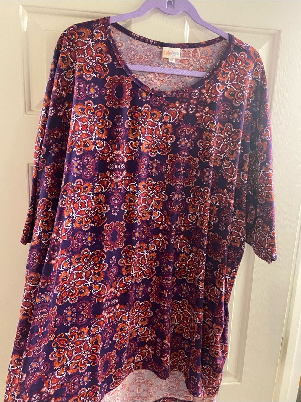 LuLaRoe 3X Hi Low Purple  Print Women’s Top